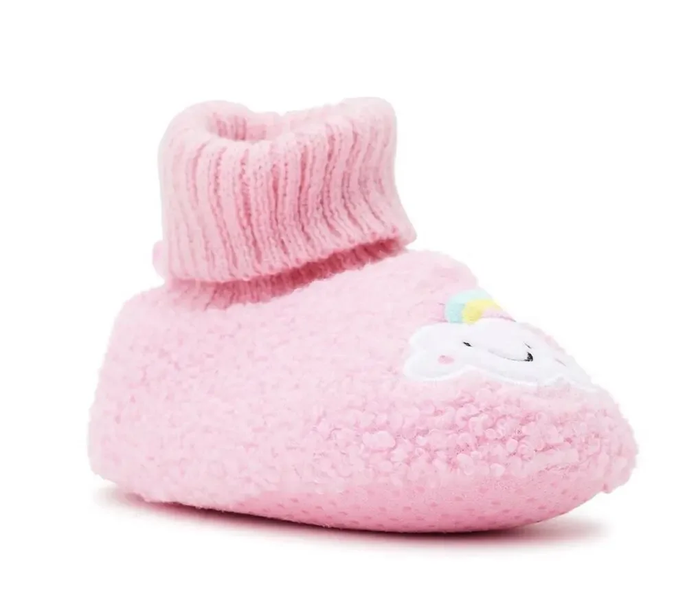 Wonder Nation Baby Girl Rainbow Slippers Pink, Size 3